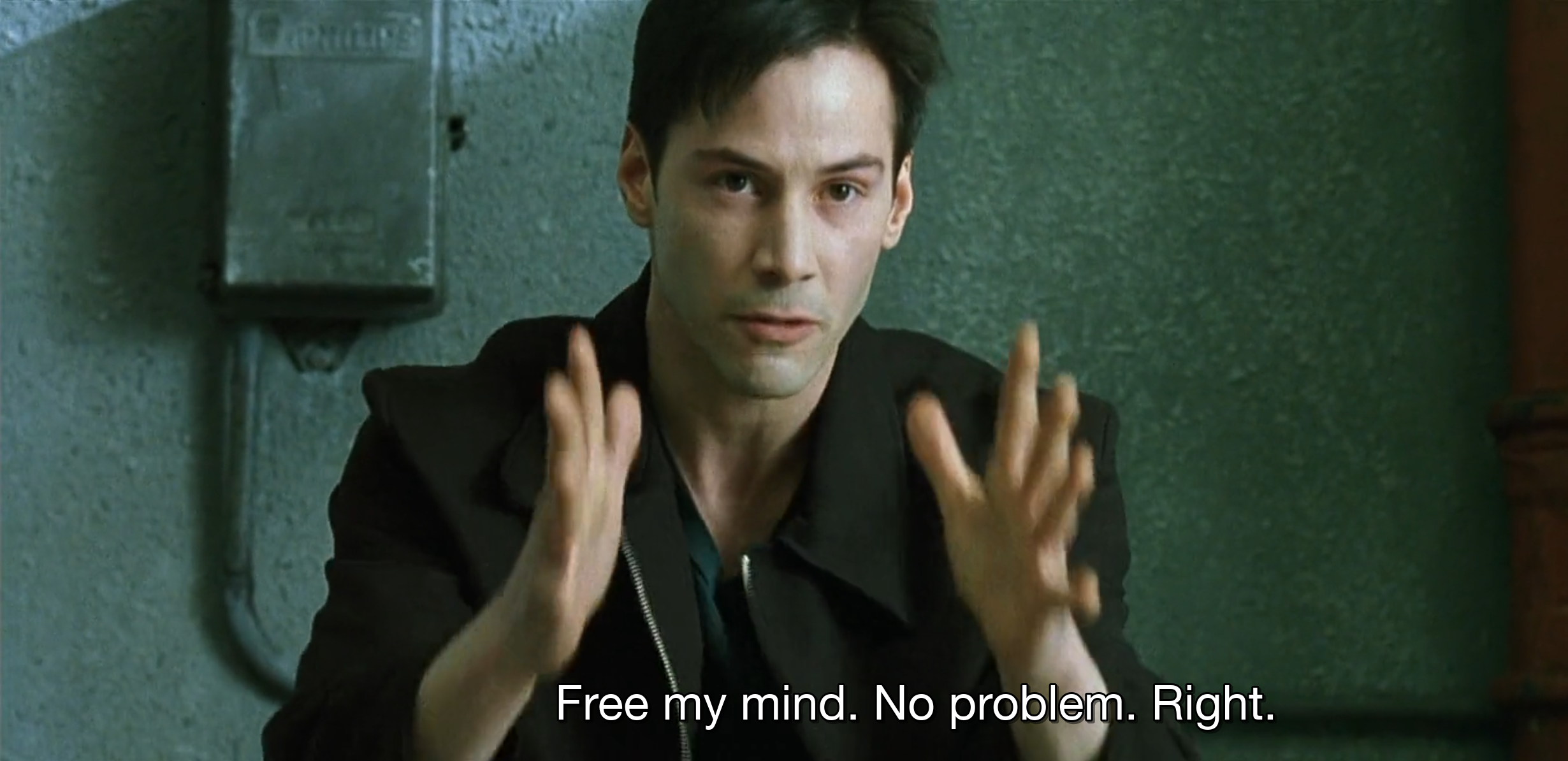 Neo tries to free his mind before his first jump